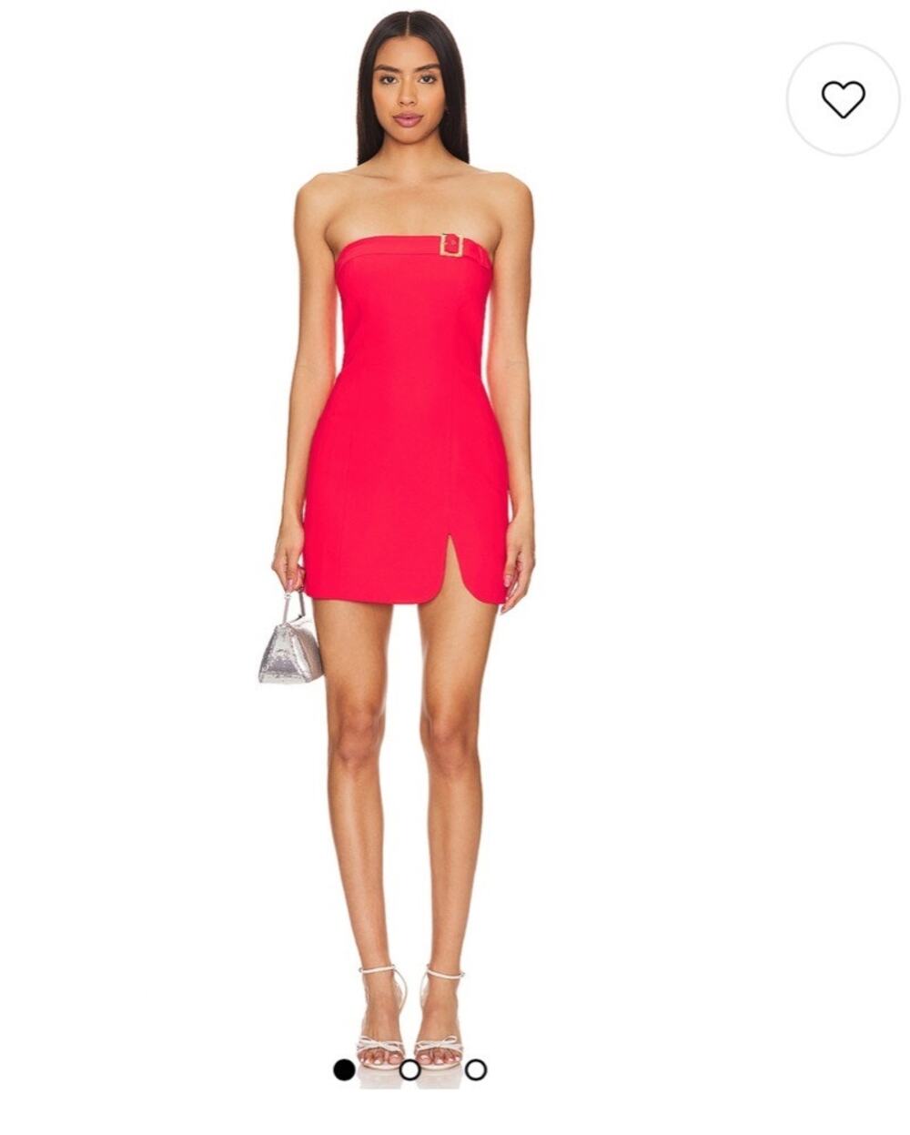Amanda Uprichard Edison Mini Dress Size XL Red Buckle Strapless revolve